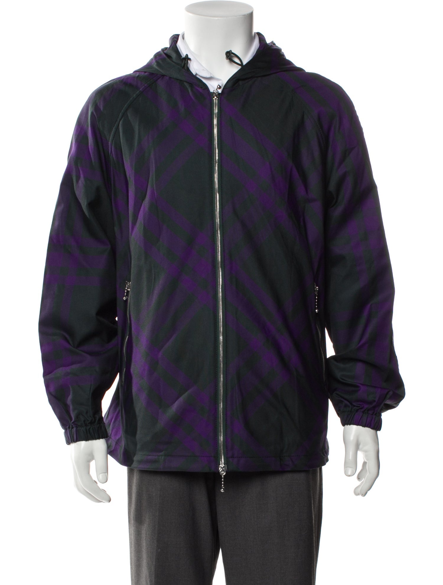 Burberry Plaid Print Windbreaker