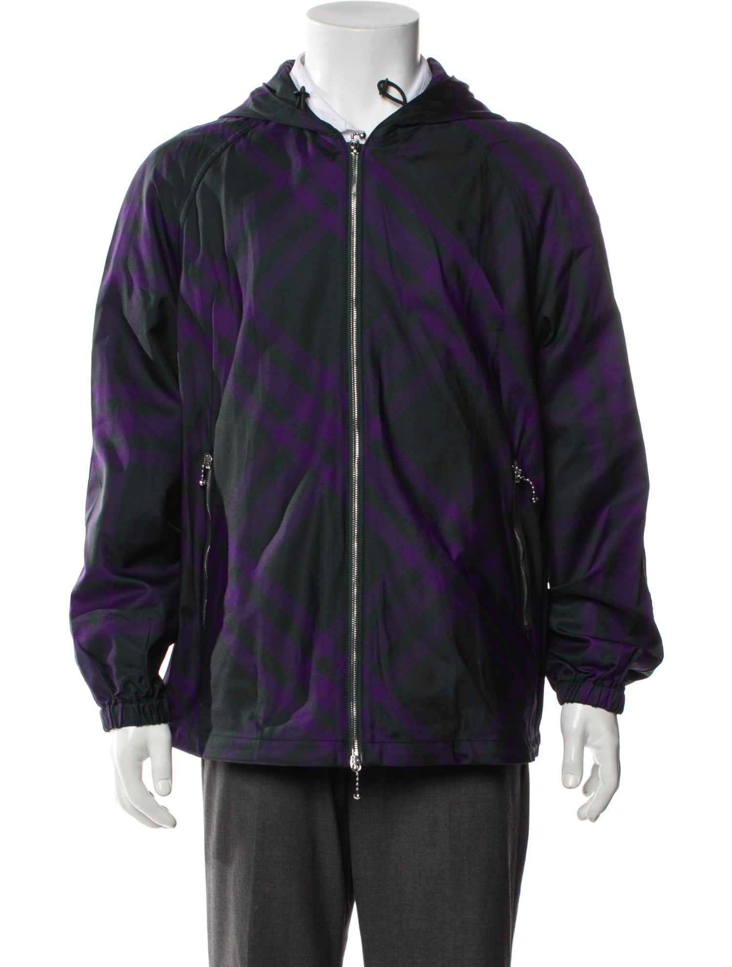 Burberry Plaid Print Windbreaker