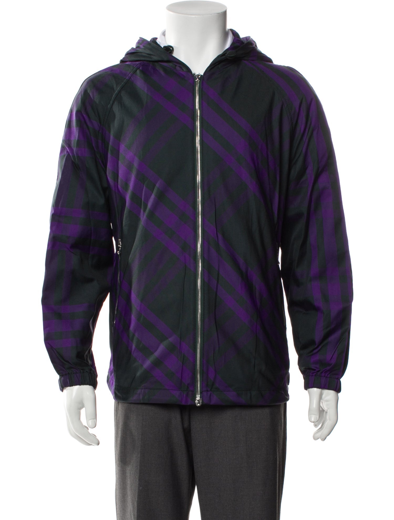 Burberry Plaid Print Windbreaker