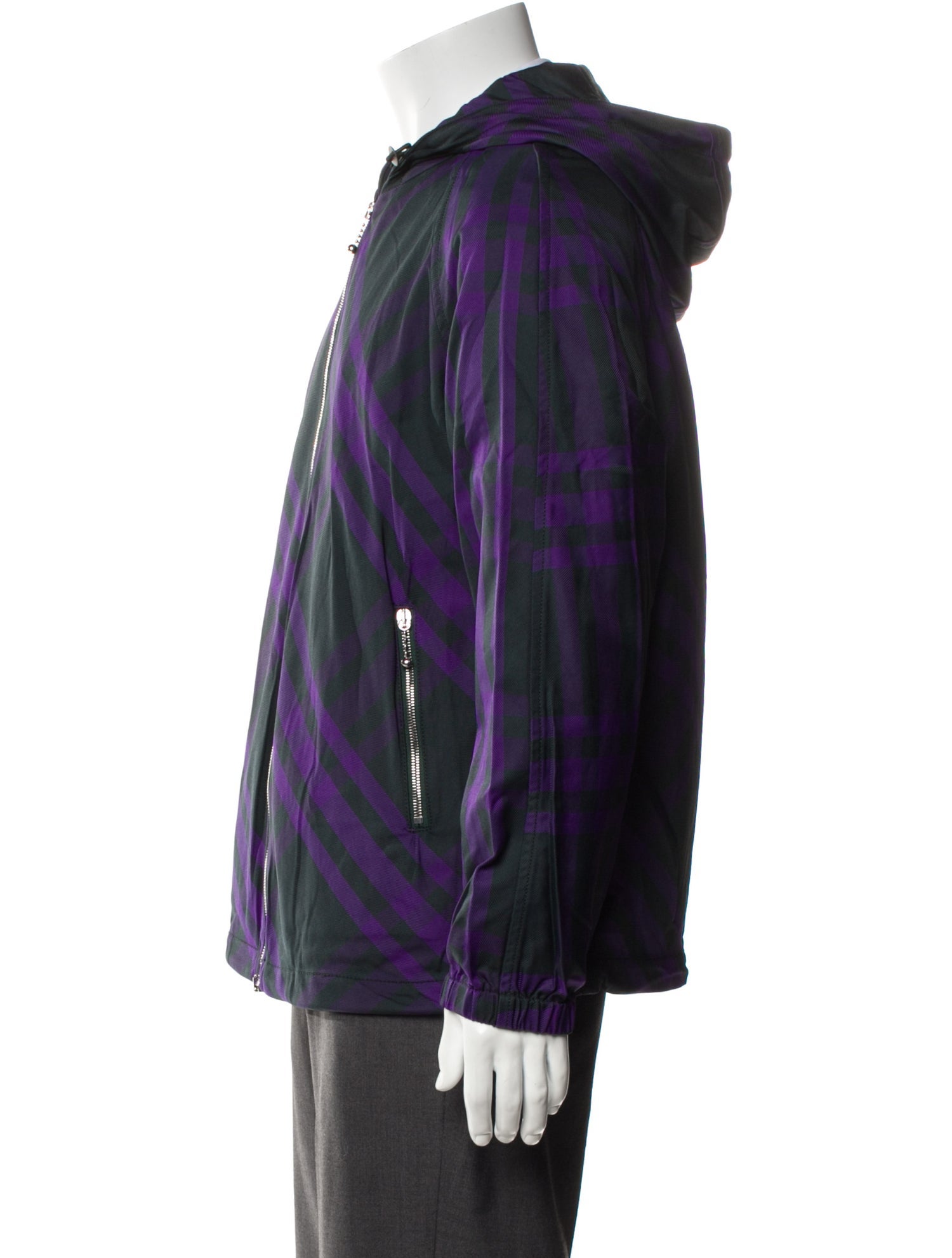 Burberry Plaid Print Windbreaker