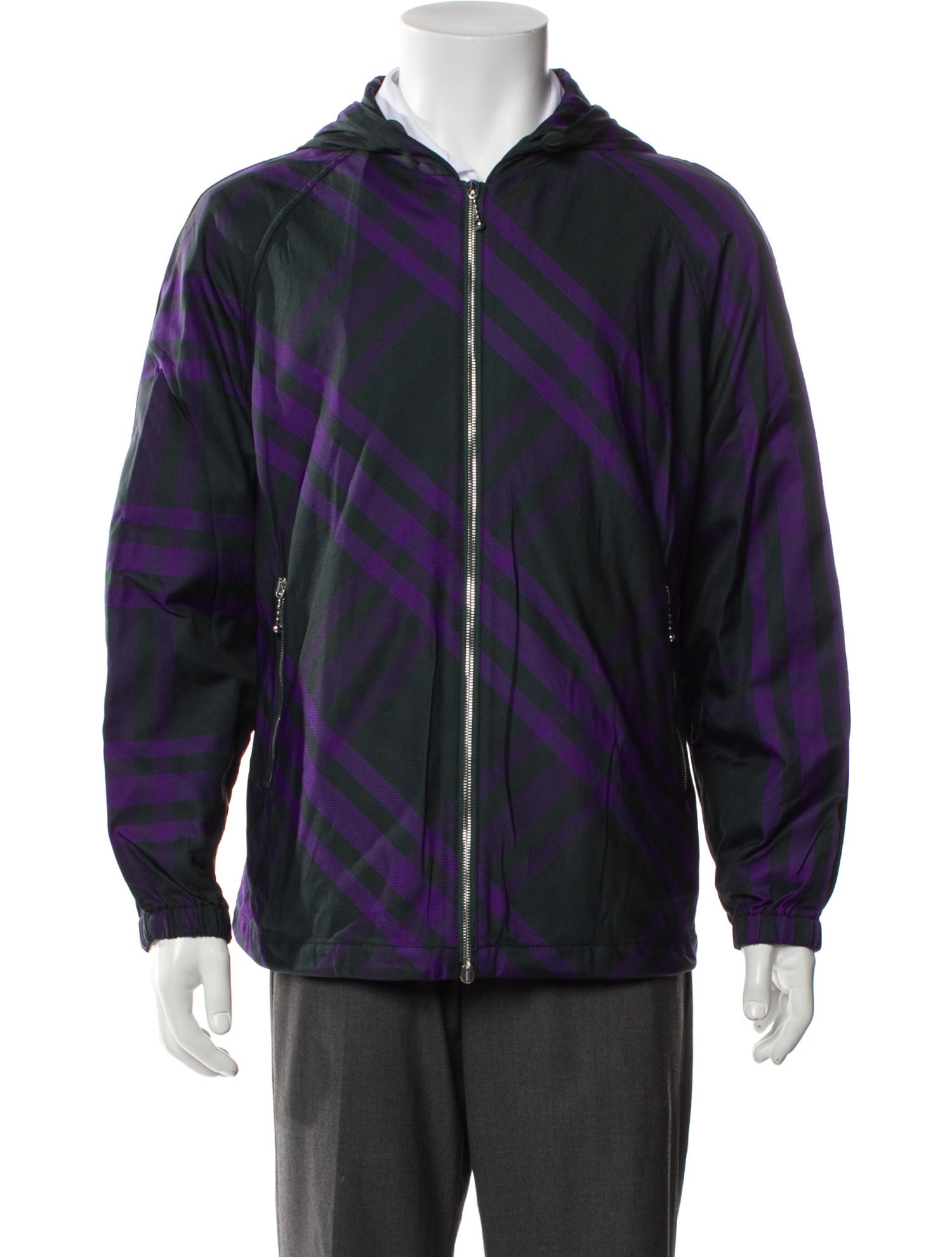 Burberry Plaid Print Windbreaker