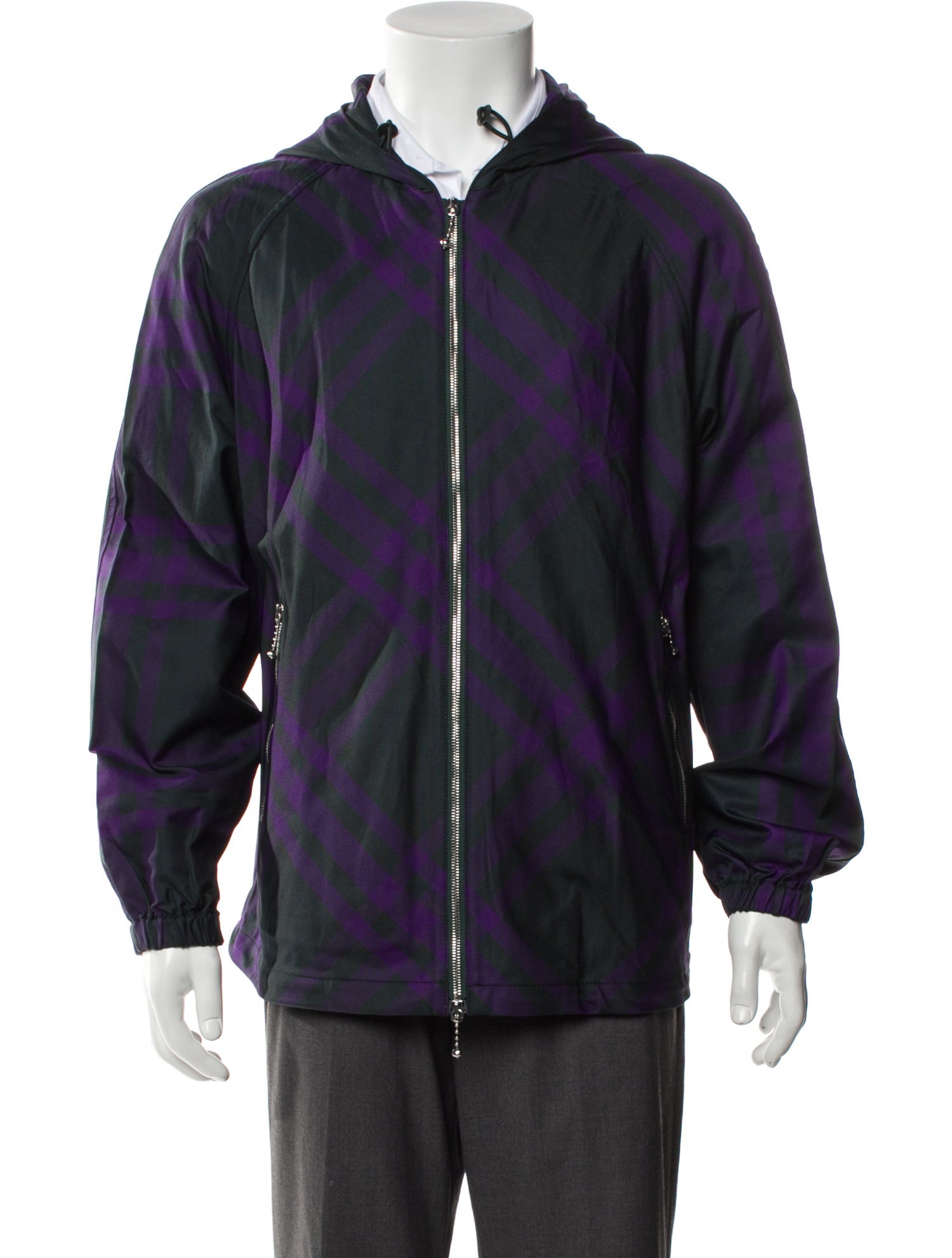 Burberry Plaid Print Windbreaker