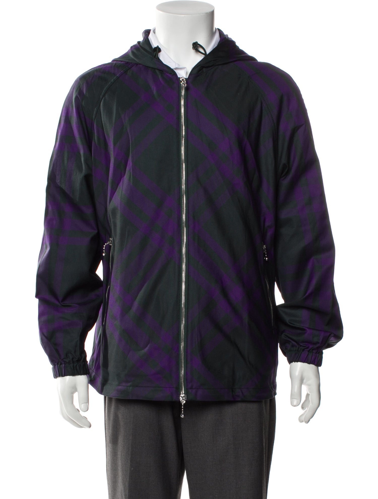 Burberry Plaid Print Windbreaker