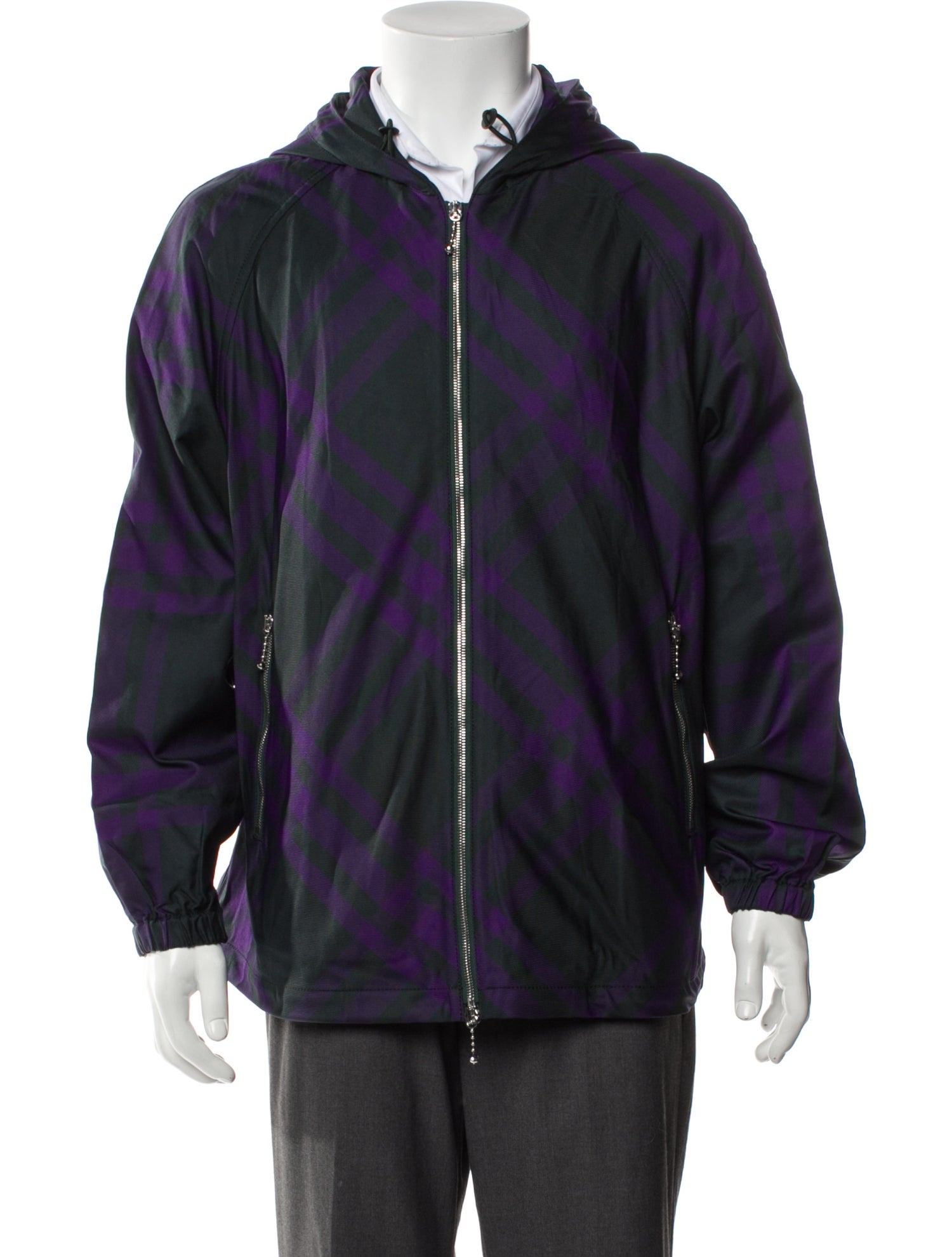 Burberry Plaid Print Windbreaker