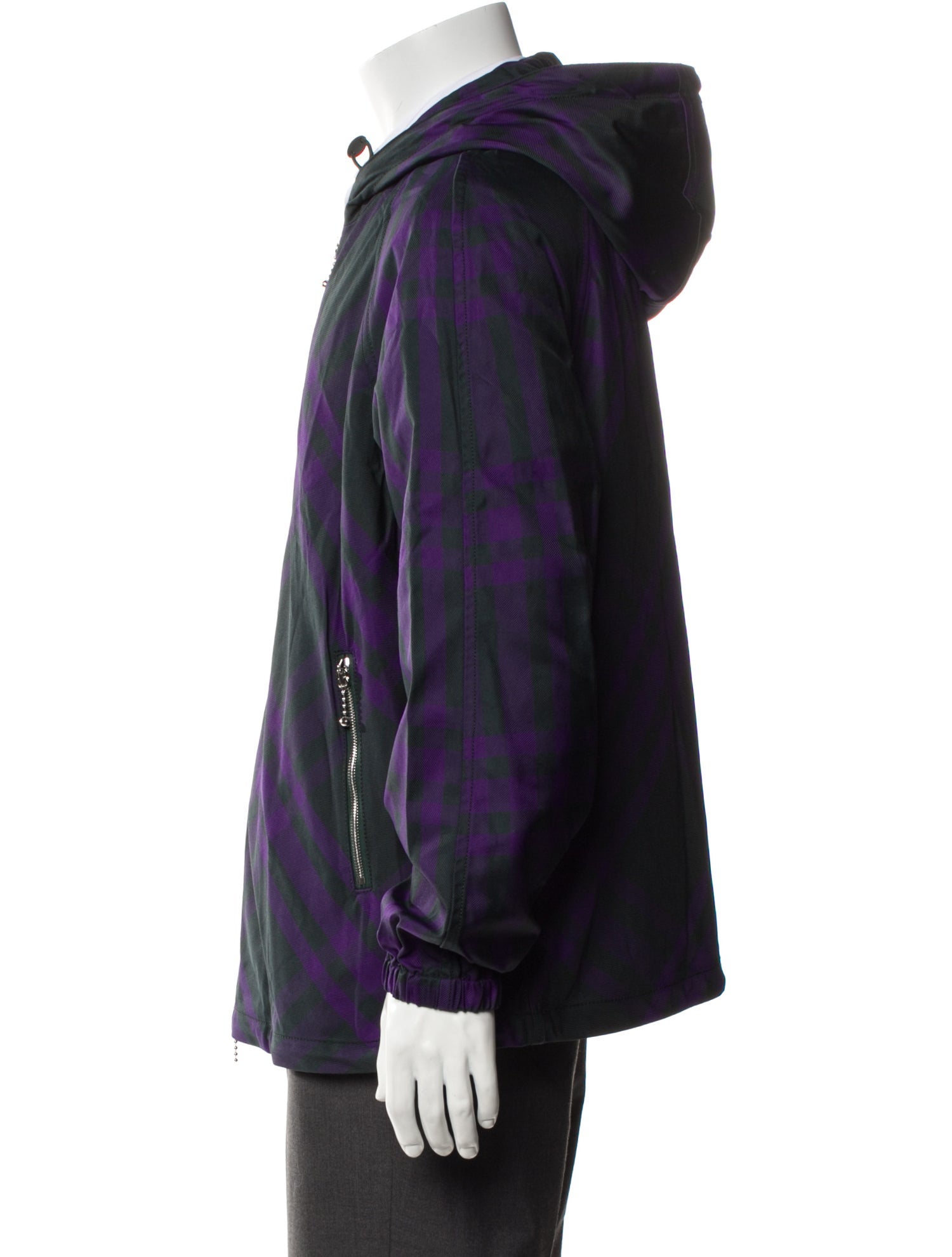 Burberry Plaid Print Windbreaker