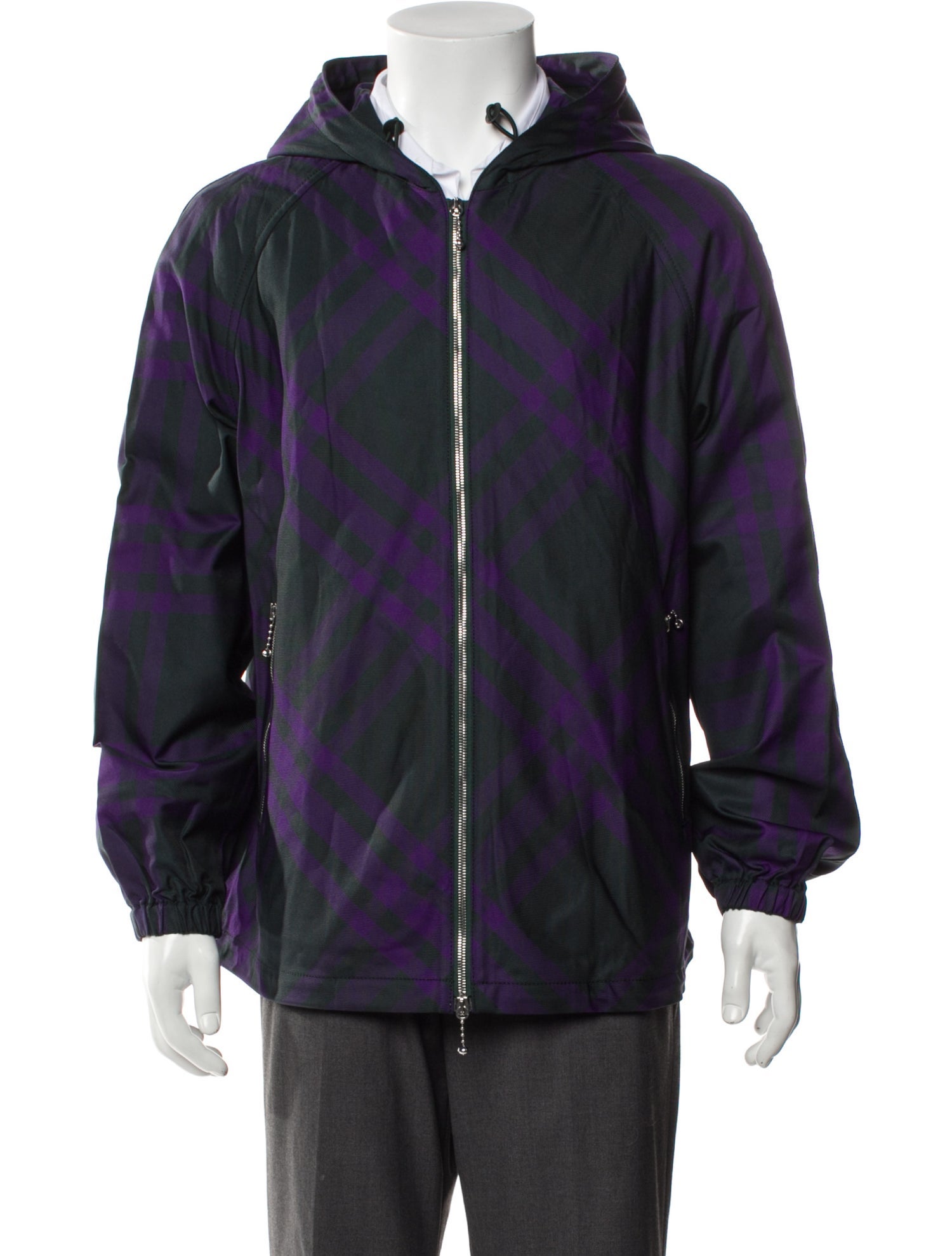 Burberry Plaid Print Windbreaker