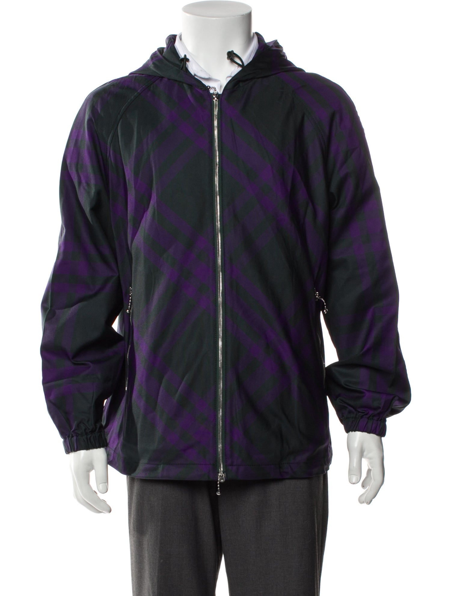 Burberry Plaid Print Windbreaker