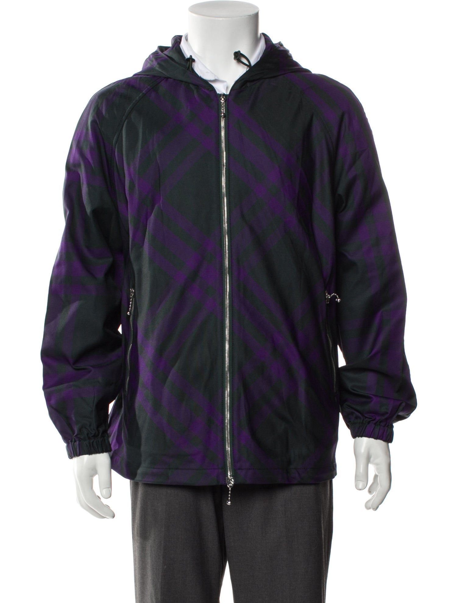 Burberry Plaid Print Windbreaker