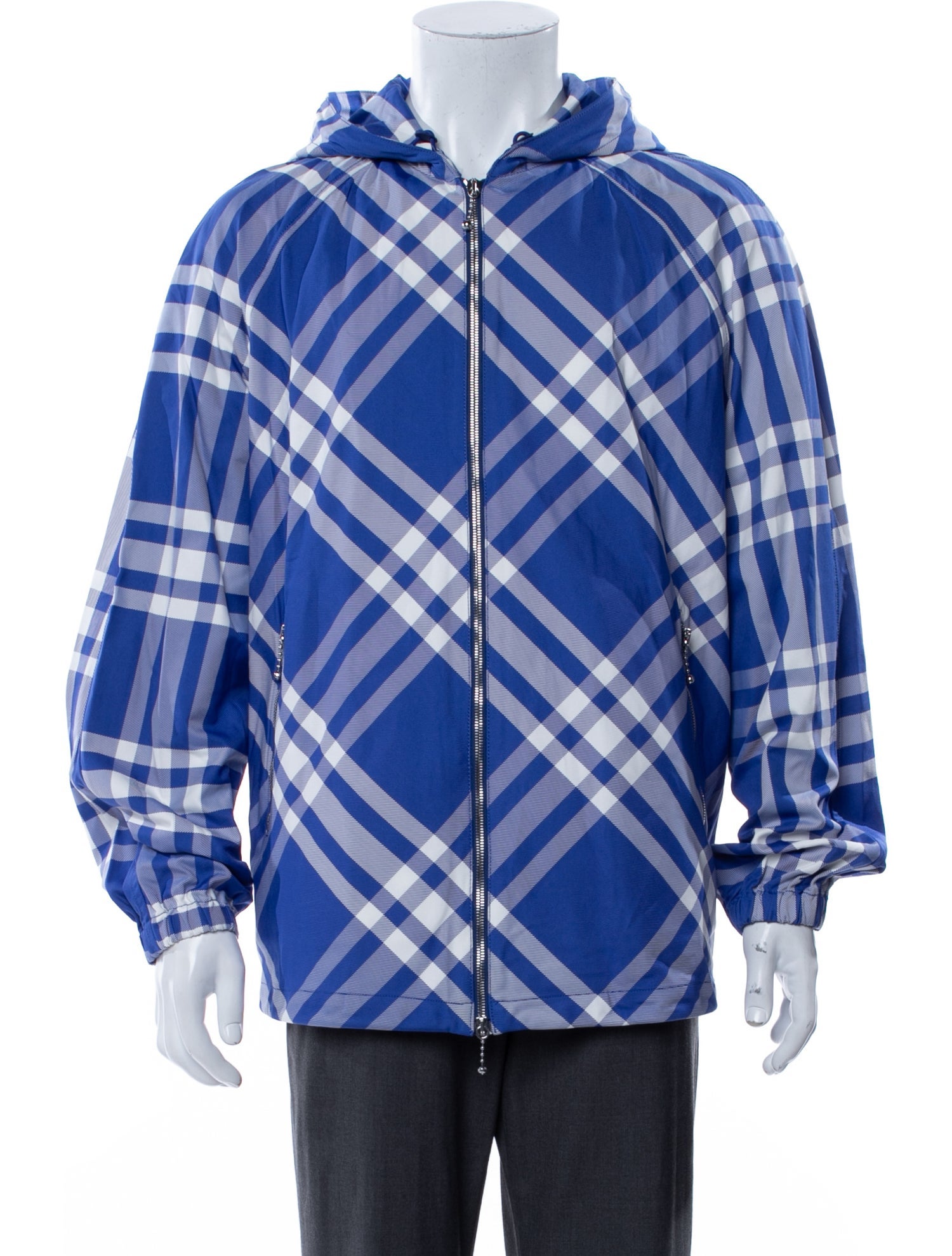 Burberry Plaid Print Windbreaker