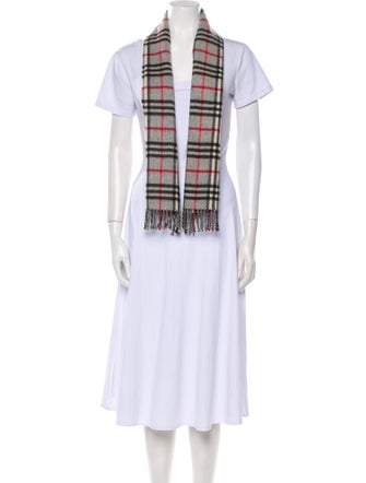 Burberry Cashmere Plaid Print Scarf