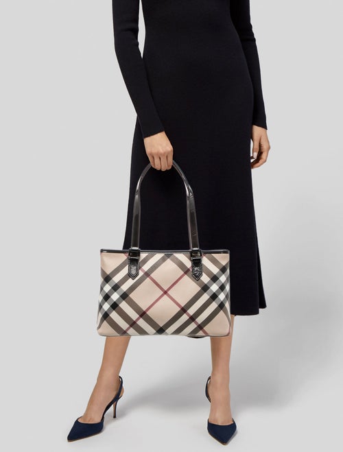 Burberry Super Nova Check Top Handle Bag