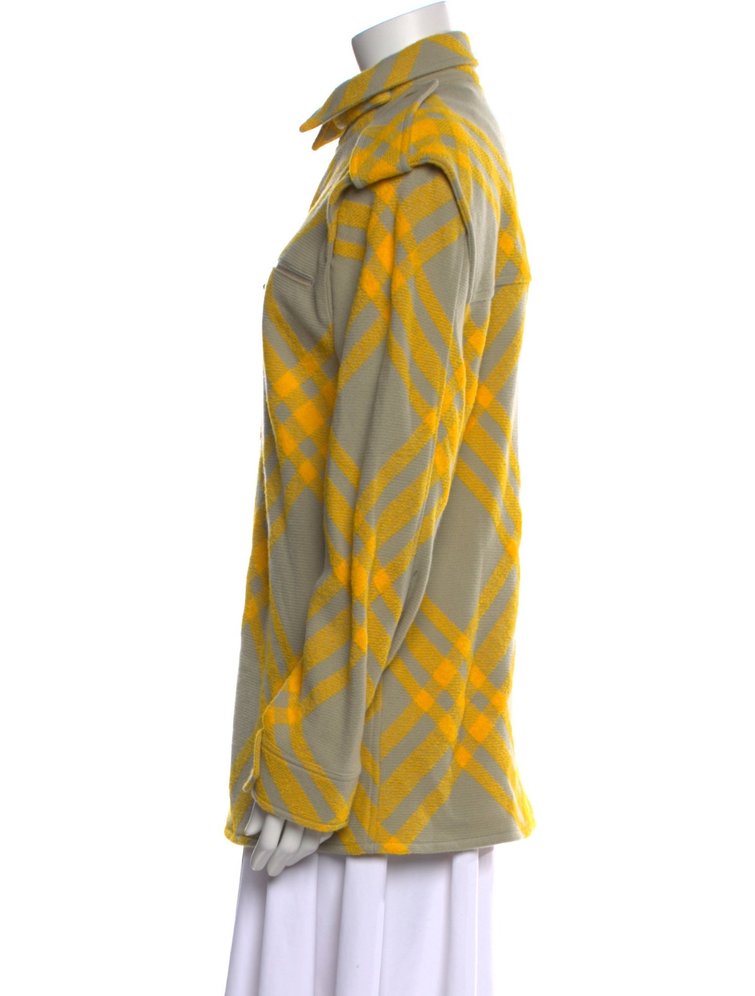 Burberry Plaid Print Long Sleeve Button-Up Top w/ Tags