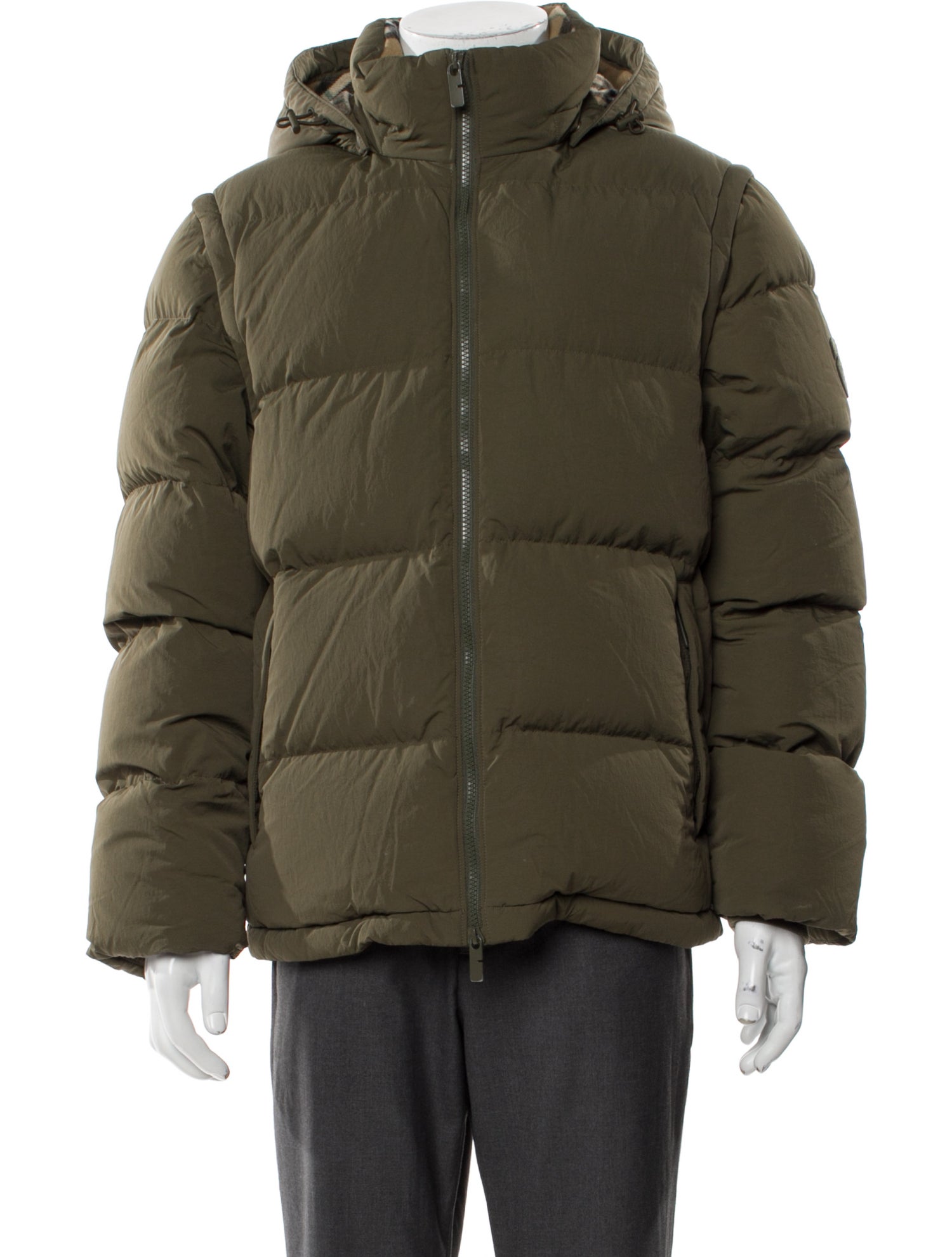 Burberry Nova Check Pattern Nylon Puffer Coat