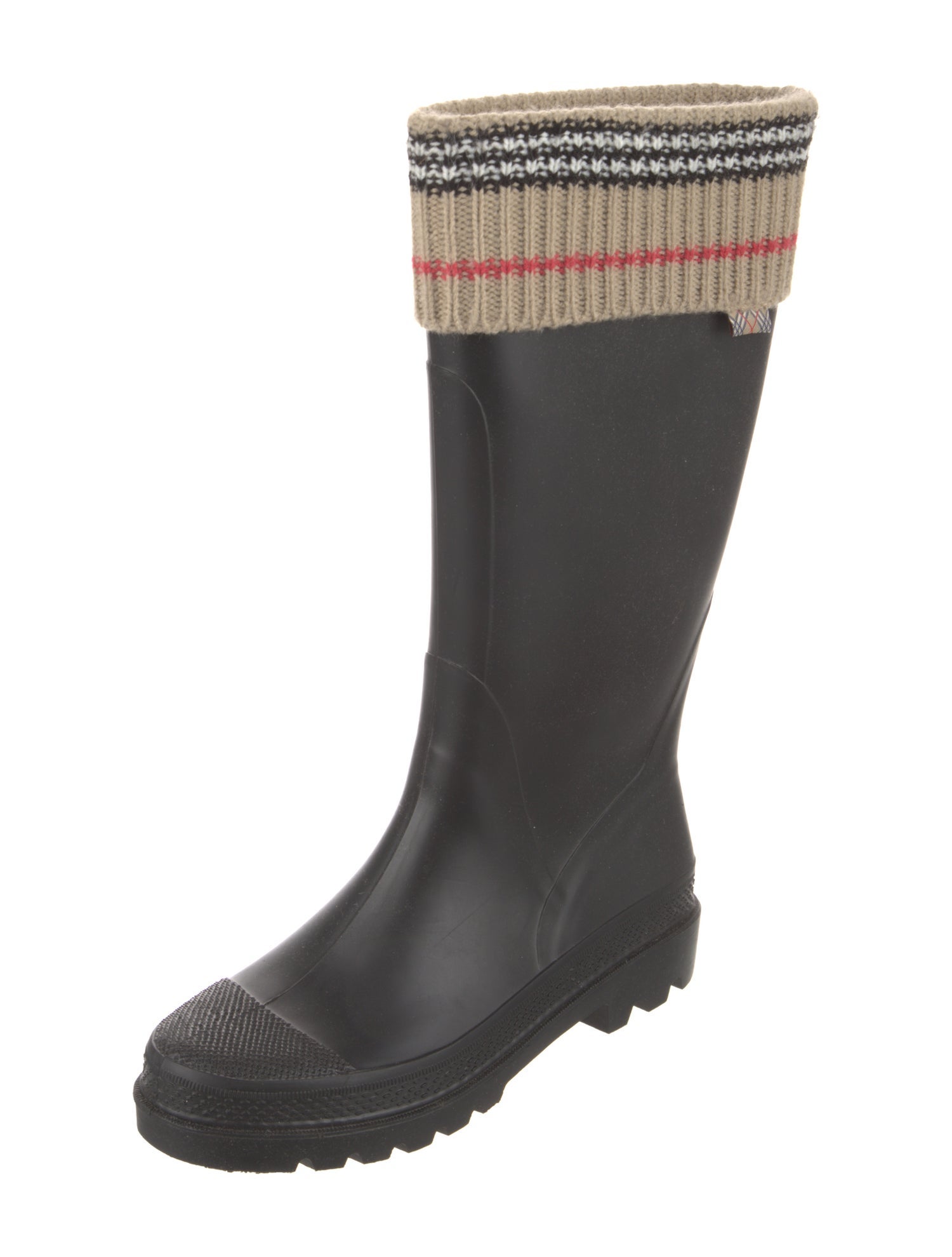 Burberry Nova Check Pattern Rubber Rain Boots
