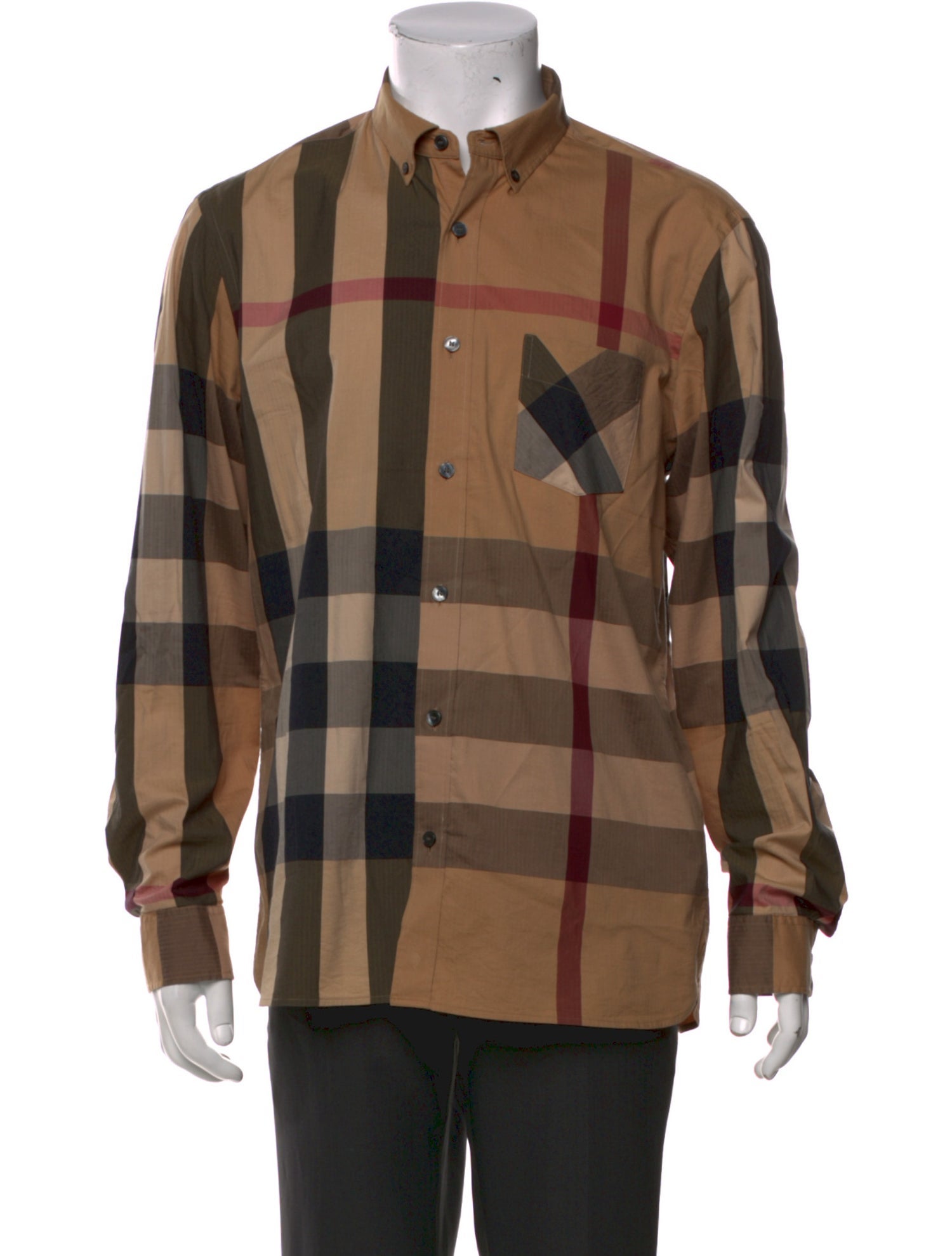 Burberry Exploded Check Pattern Long Sleeve Shirt