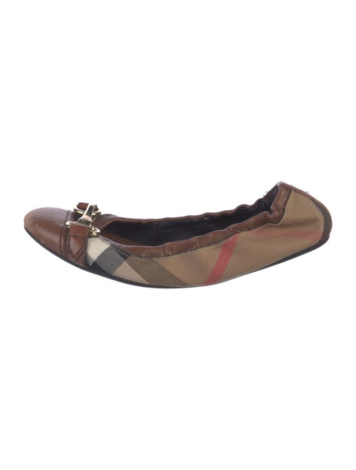 Burberry House Check Pattern Canvas Ballet Flats