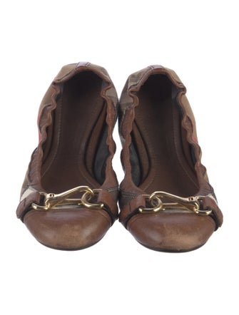 Burberry House Check Pattern Canvas Ballet Flats