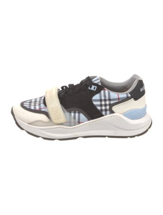 Burberry Nova Check Pattern Canvas Athletic Sneakers