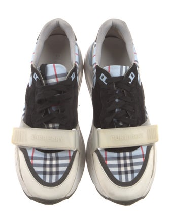 Burberry Nova Check Pattern Canvas Athletic Sneakers
