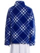 Burberry Wool Plaid Print Faux Fur Jacket