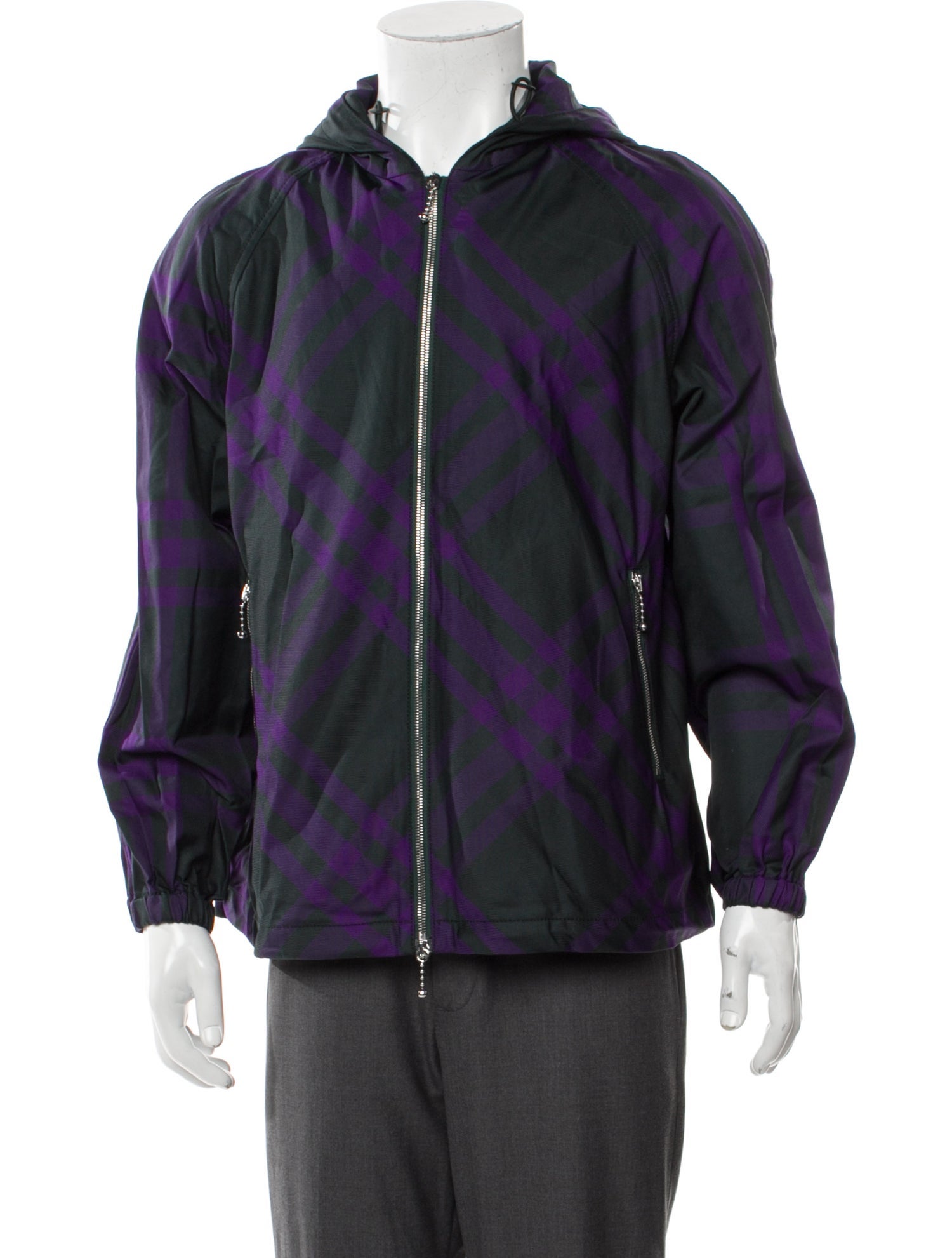 Burberry Plaid Print Windbreaker