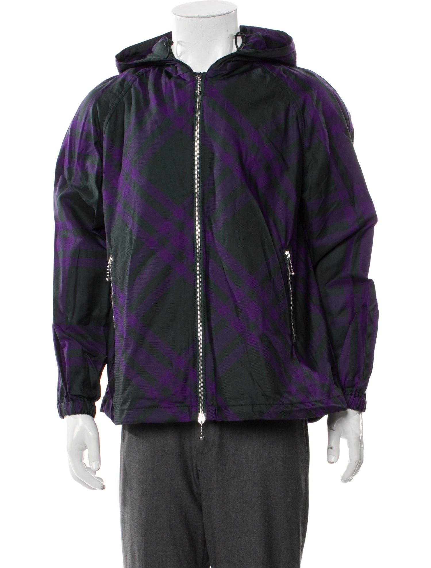 Burberry Plaid Print Windbreaker