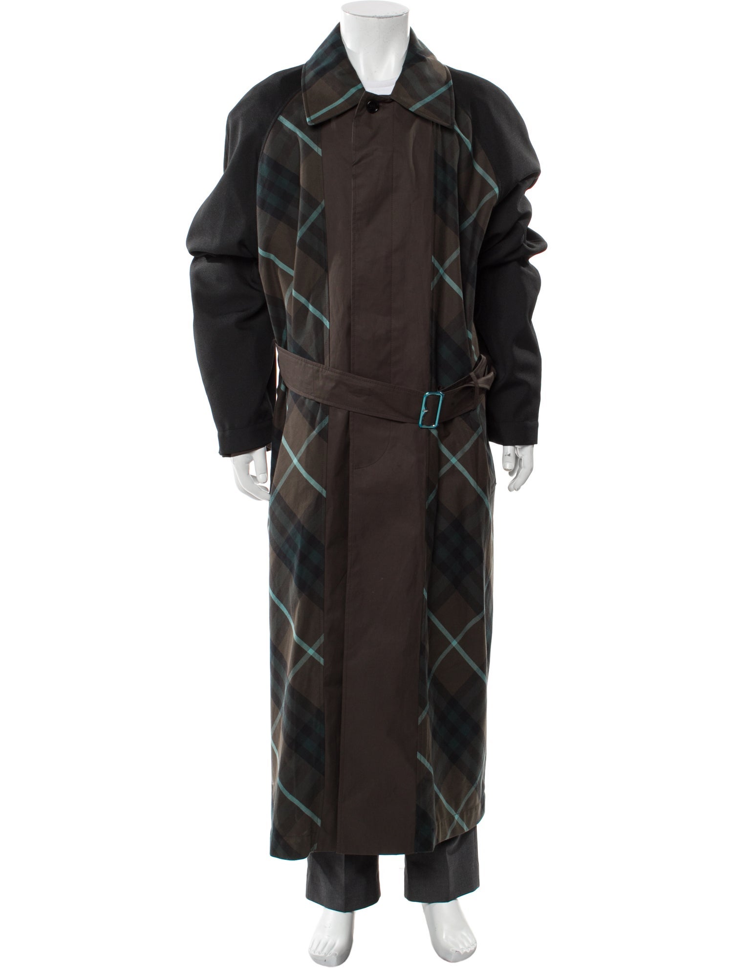 Burberry Plaid Print Coat