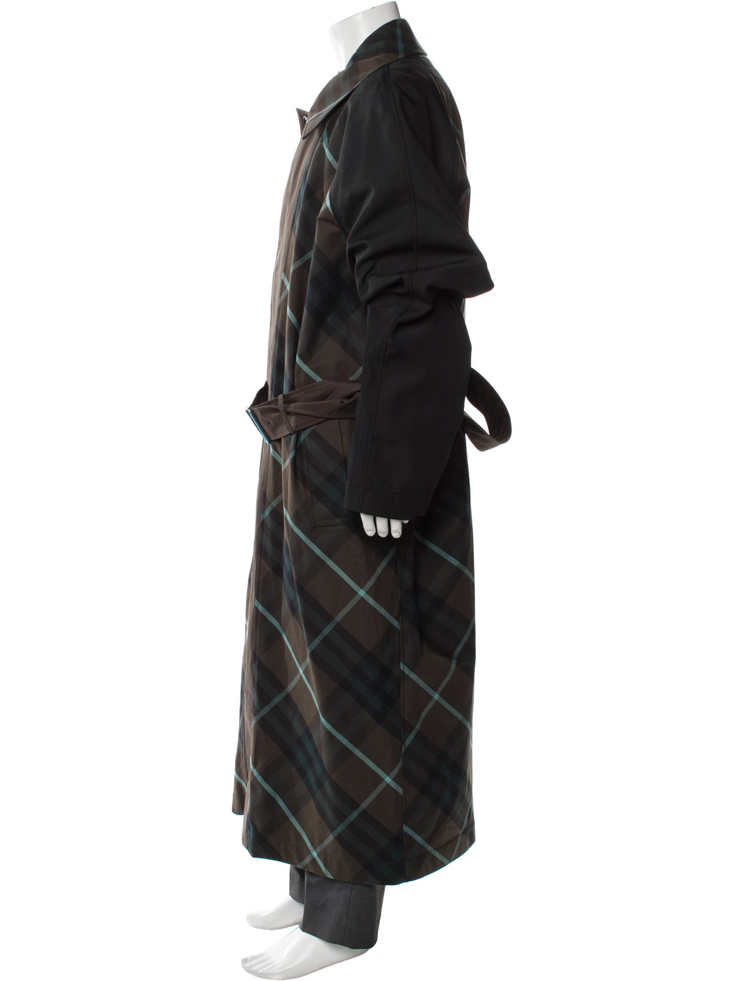 Burberry Plaid Print Coat