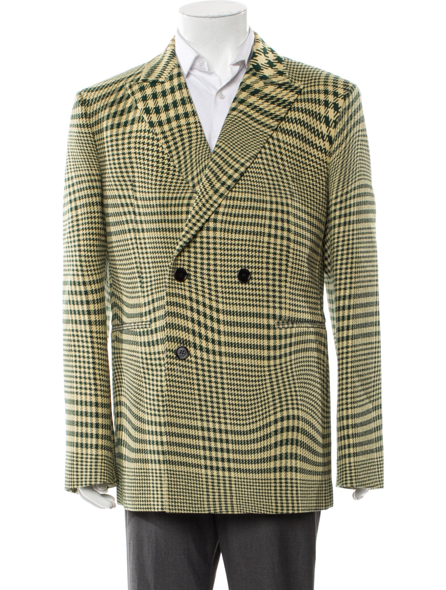 Burberry Wool Houndstooth Print Peacoat