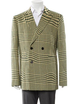 Burberry Wool Houndstooth Print Peacoat