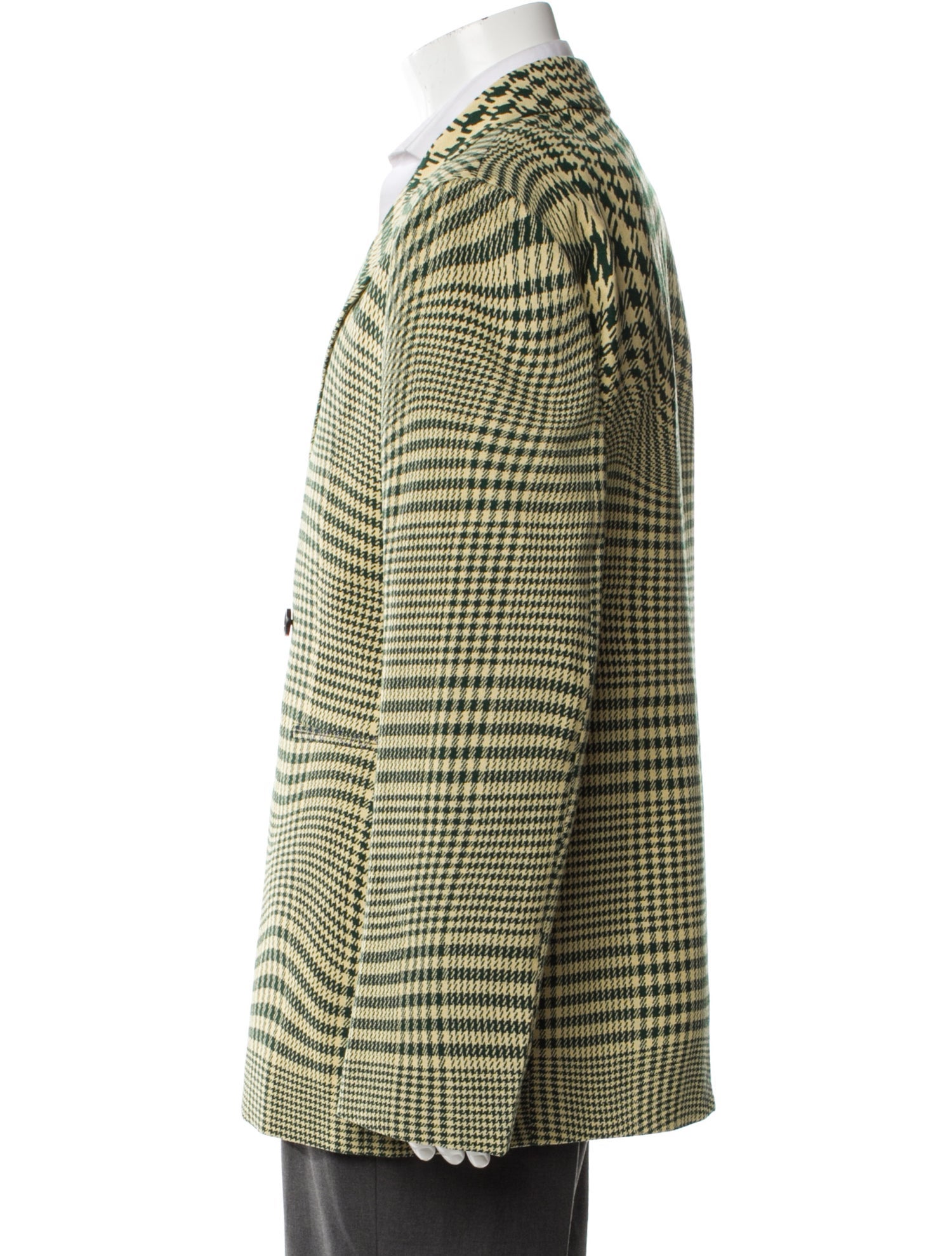 Burberry Wool Houndstooth Print Peacoat