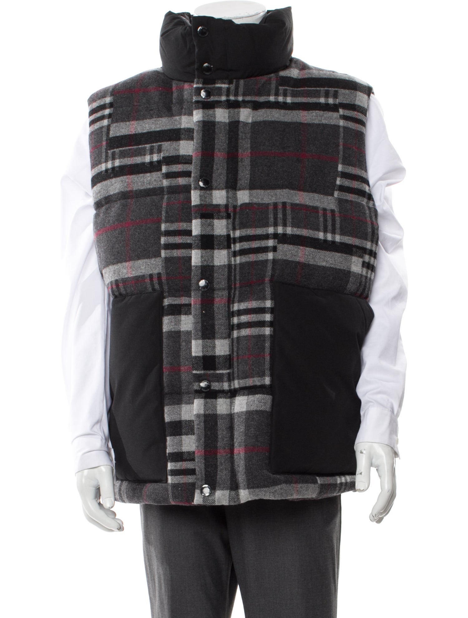 Burberry Wool Plaid Print Vest