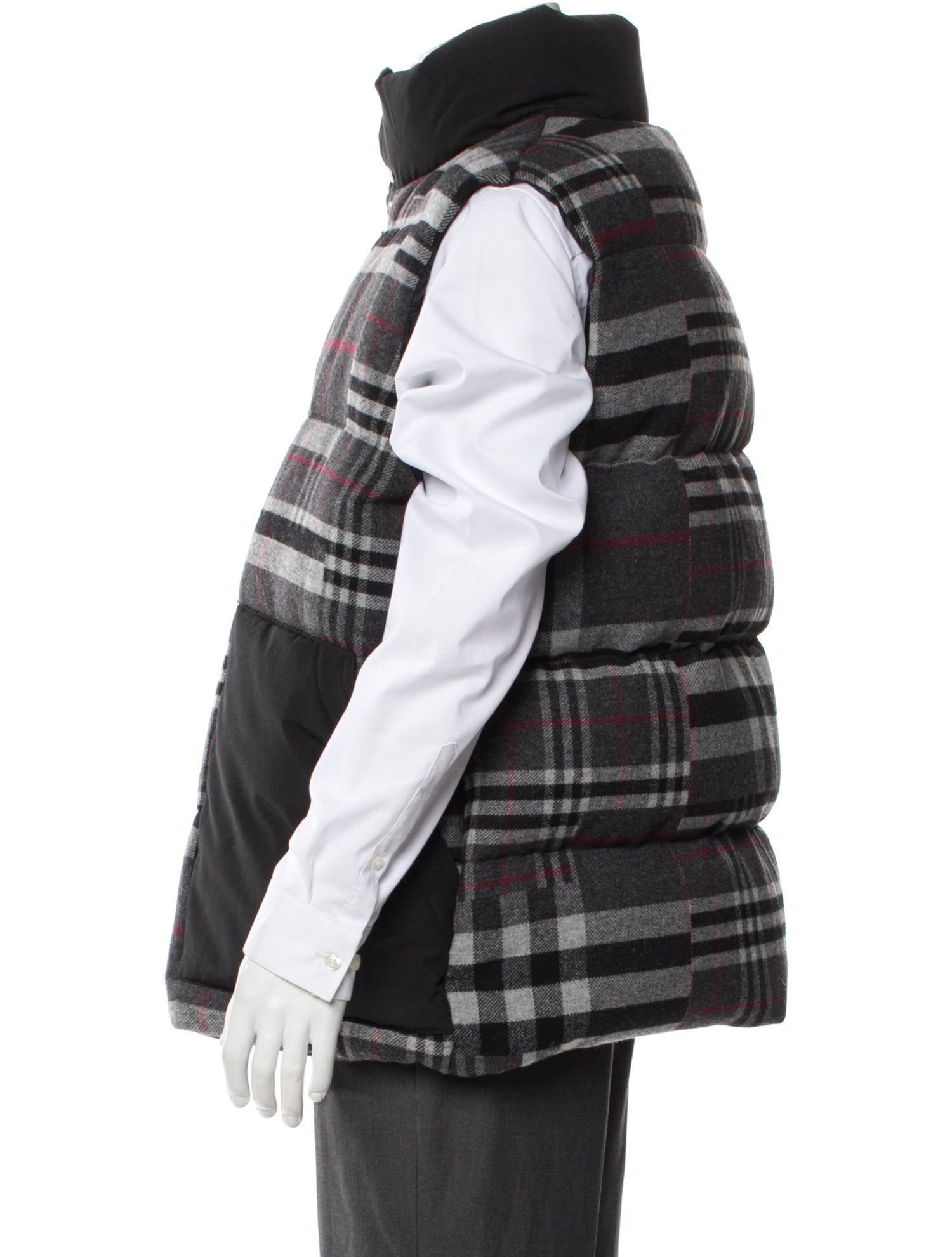 Burberry Wool Plaid Print Vest