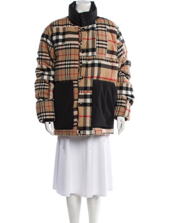 Burberry Virgin Wool Plaid Print Jacket