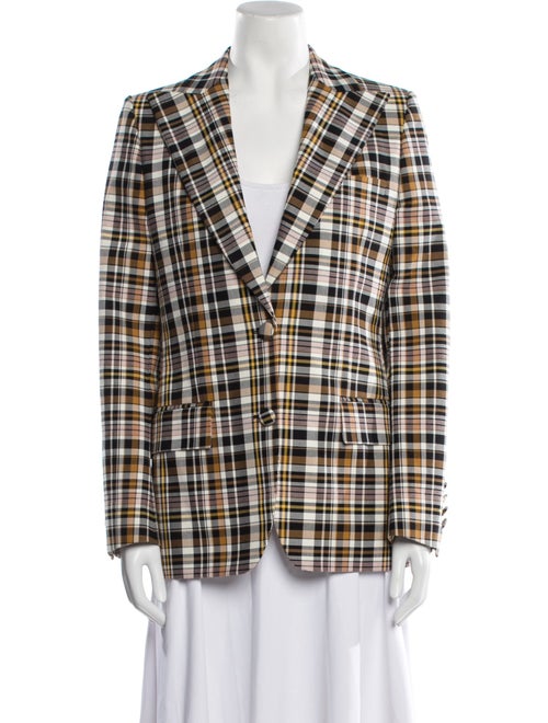 Burberry Plaid Print Blazer