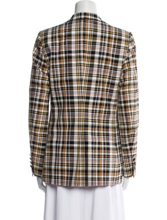 Burberry Plaid Print Blazer