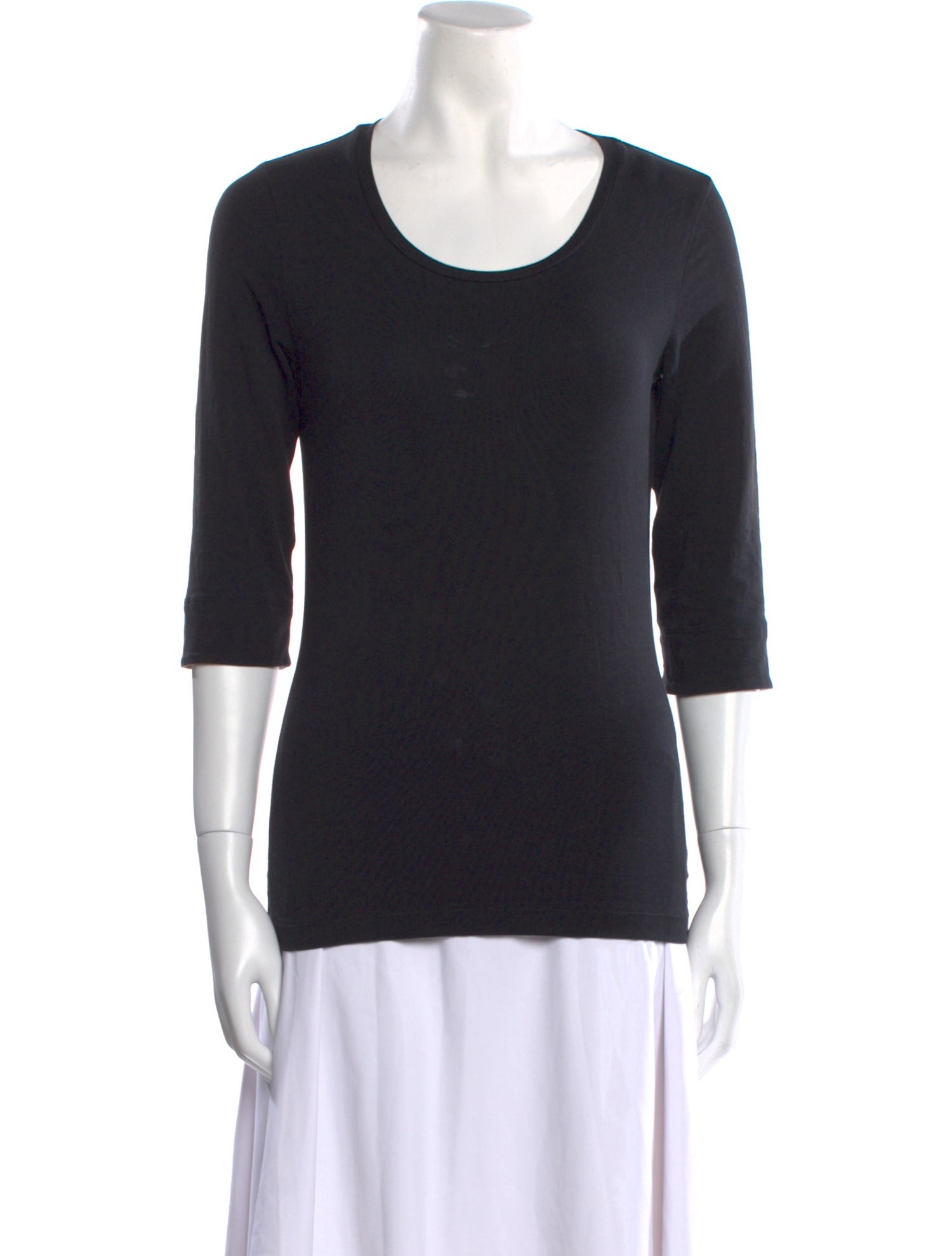 Burberry Scoop Neck Three-Quarter Sleeve T-Shirt