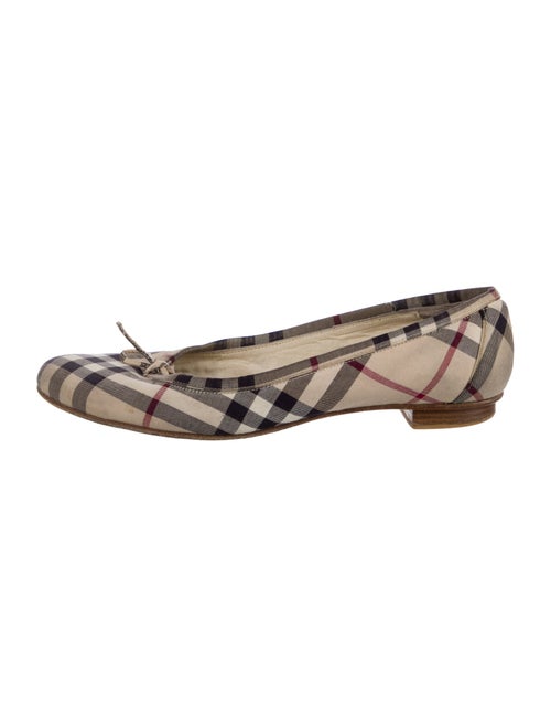Burberry Nova Check Pattern Canvas Ballet Flats