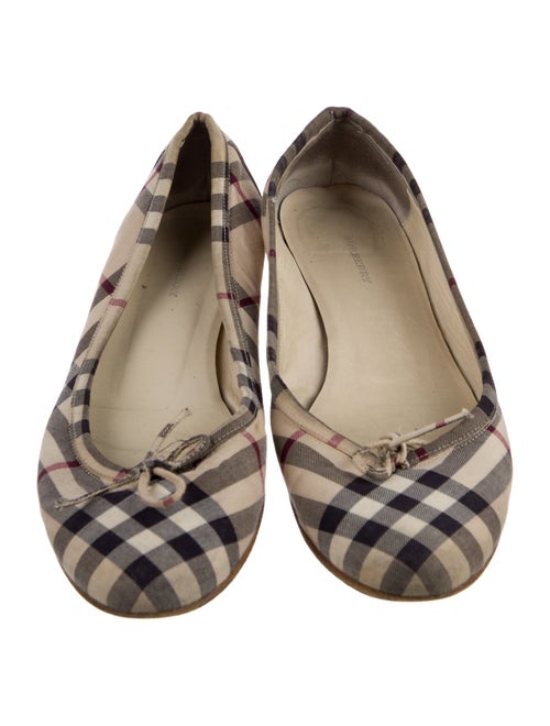 Burberry Nova Check Pattern Canvas Ballet Flats