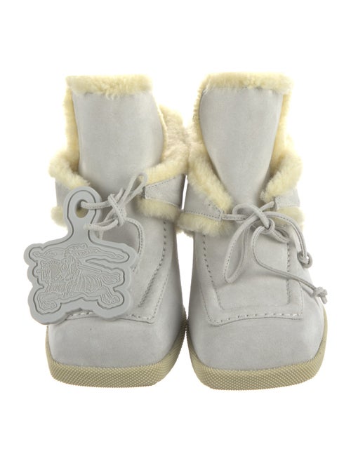 Burberry Suede Fur Trim Mules