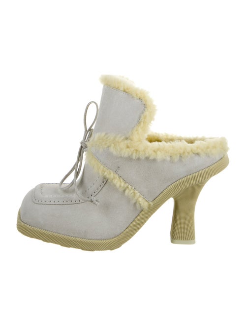 Burberry Suede Fur Trim Mules