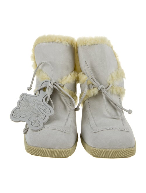 Burberry Suede Fur Trim Mules