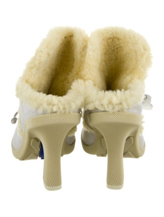 Burberry Suede Fur Trim Mules