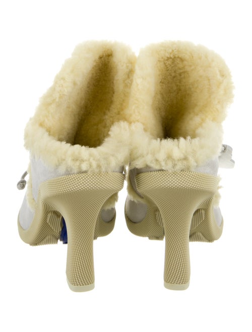 Burberry Suede Fur Trim Mules