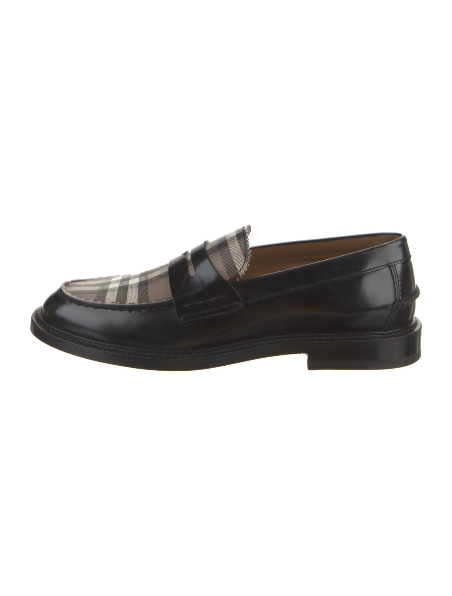 Burberry Leather Scalloped Accent Loafers