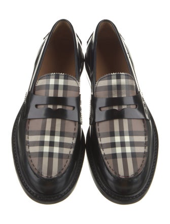 Burberry Leather Scalloped Accent Loafers