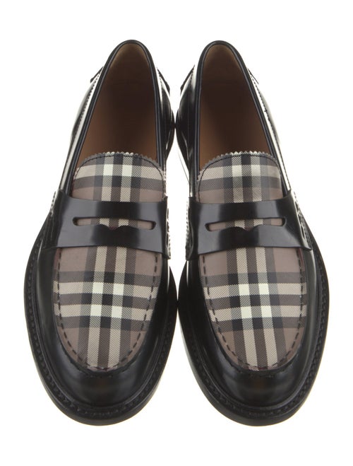 Burberry Leather Scalloped Accent Loafers