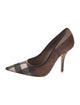 Burberry Nova Check Pattern Velvet Pumps