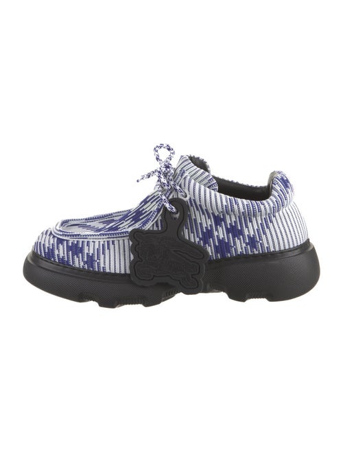 Burberry Leather Plaid Print Lace-Up Boots