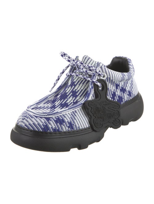 Burberry Leather Plaid Print Lace-Up Boots